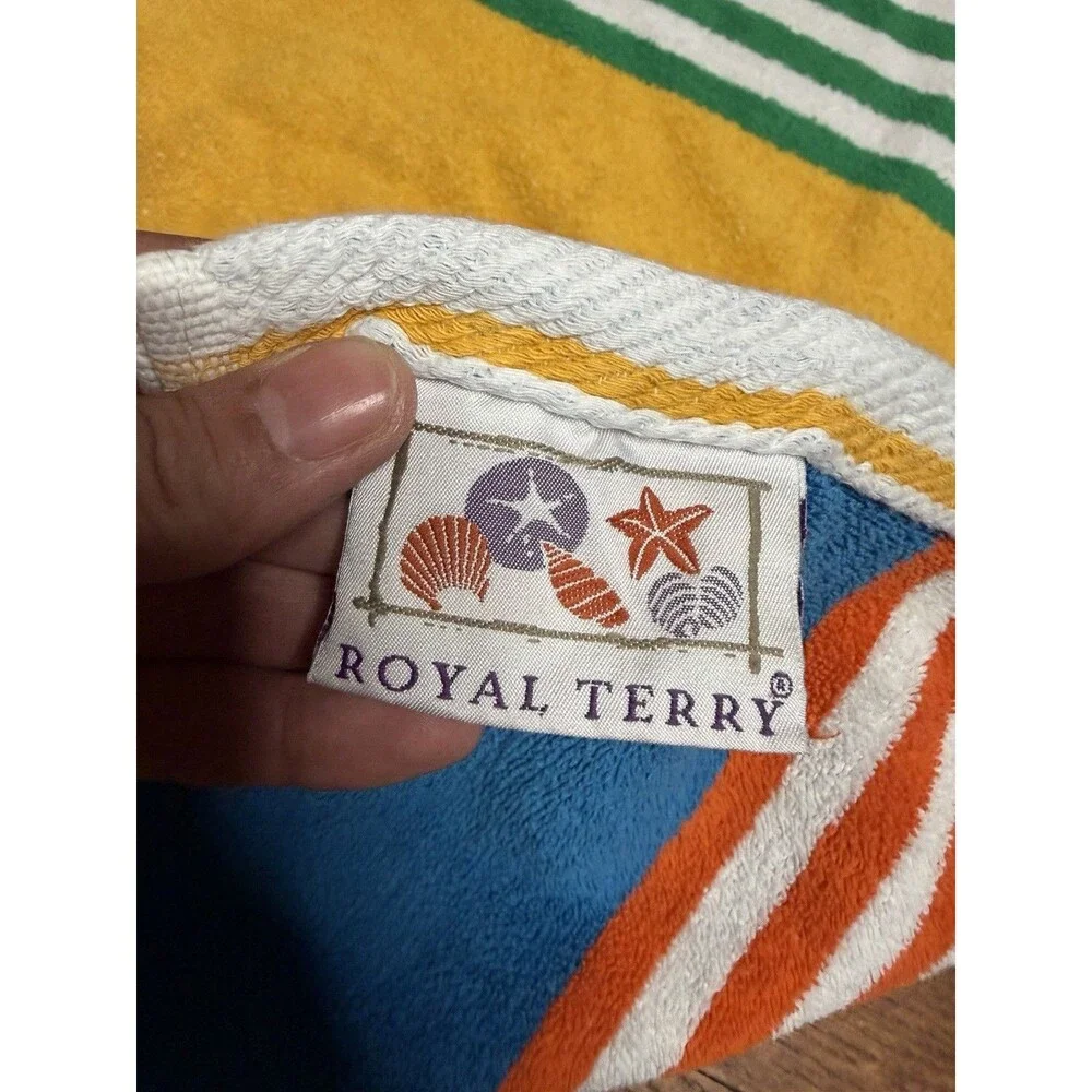 Vintage Royal Terry Beach Towel Stripes Colorful Swim 80's-90's Summer
